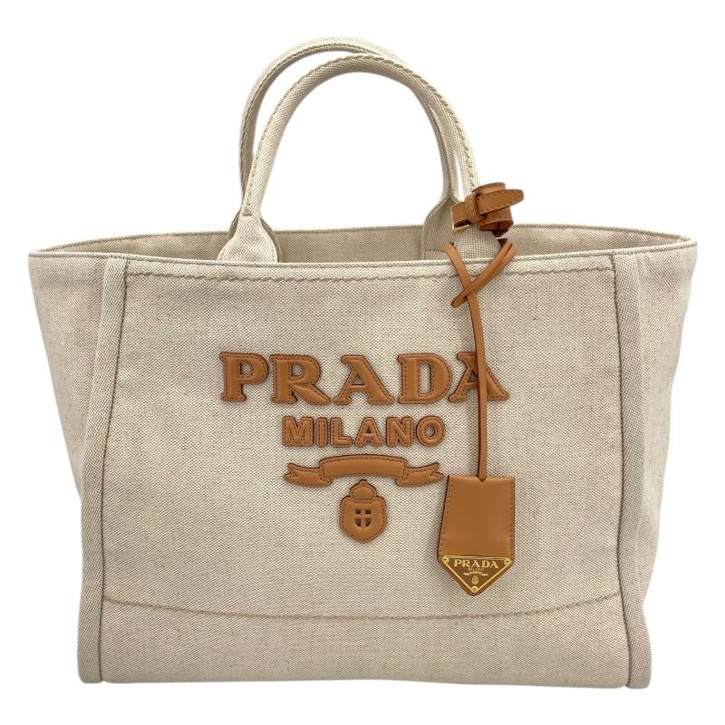 PRADA（プラダ） カナパ ラージ 2VG131 ベージュ キャンバス トート