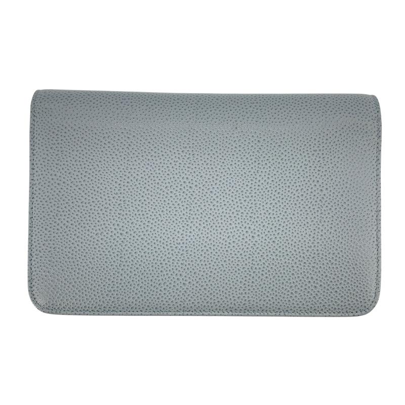 シャネル CHANEL ココマークチェーンウォレット A48654 17番台 ライトブルー SV金具 キャビアスキン ウォレットチェーン レディース 中古の画像