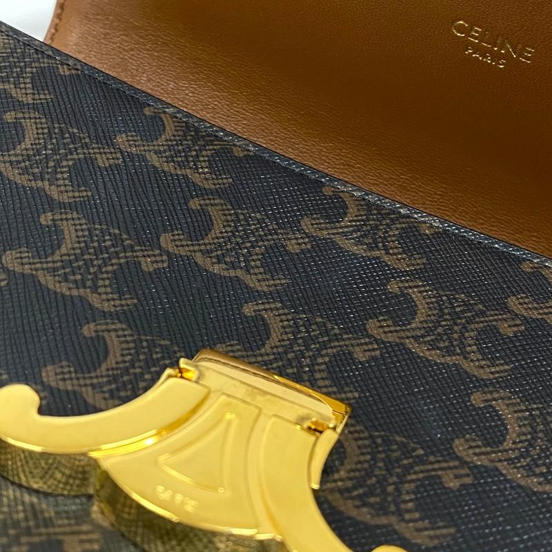 セリーヌ CELINE ショルダーバッグ クロード 194142 タン トリオンフキャンバス レディース 中古_5