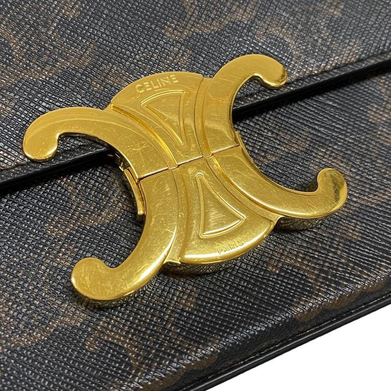 セリーヌ CELINE ショルダーバッグ クロード 194142 タン トリオンフキャンバス レディース 中古_7