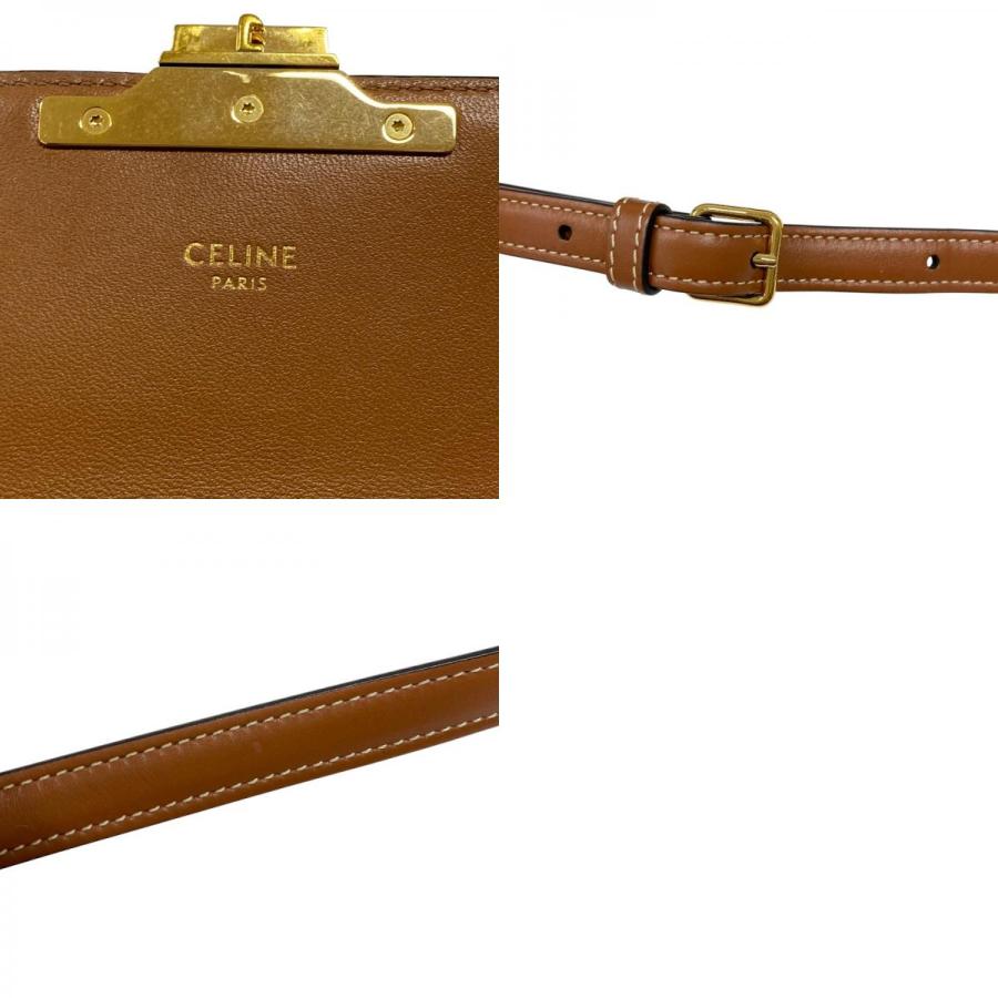 セリーヌ CELINE ショルダーバッグ クロード 194142 タン トリオンフキャンバス レディース 中古_9