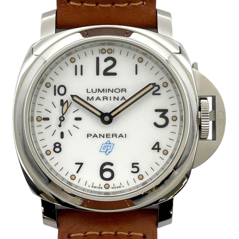 パネライ PANERAI ルミノールマリーナ ロゴ アッチャイオ PAM00660 ホワイト ステンレススチール 腕時計 メンズ 中古