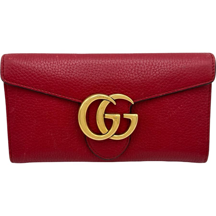 GUCCI（グッチ） GUCCI GGマーモント 二つ折り長財布 400586 レッド