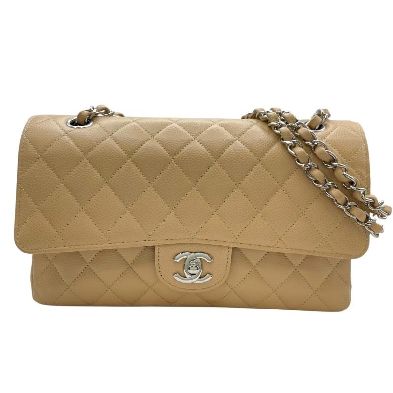 シャネル CHANEL マトラッセ25 A01112 ベージュ　シルバー金具 キャビアスキン レディース ショルダーバッグ CHANEL（シャネル） マトラッセ25 A01112 ベージュ シルバー金具
