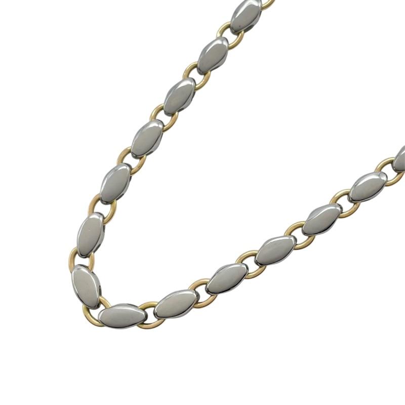 BVLGARI（ブルガリ） ライスチェーンロングネックレス ゴールドx