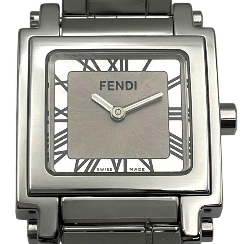 ☆極美品 6000L FENDI フェンディ 時計 クアドロ レディース FENDI（フェンディ） クアドロ 6000L シルバー SS 腕時計 レディース