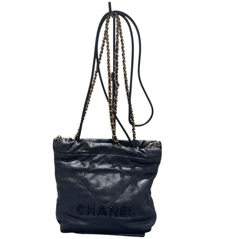 シャネル CHANEL CHANEL22 ミニバッグ AS3980 ブラック ソフトキャビア レディース ショルダーバッグ CHANEL（シャネル） CHANEL CHANEL22 ミニバッグ AS3980 ブラック