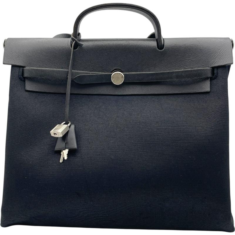 HERMES（エルメス） エールバッグMM ?H刻 ブラック SV金具 トワル