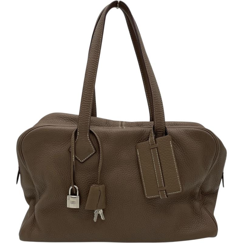 HERMES（エルメス） ヴィクトリア35 □L刻 エトゥープ SV金具 トリヨン