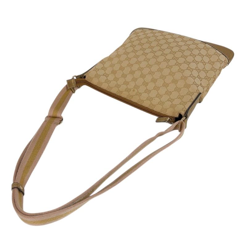 グッチ GUCCI GGキャンバスショルダーバッグ 145857 ゴールド GGキャンバス ハンドバッグ ユニセックス 中古