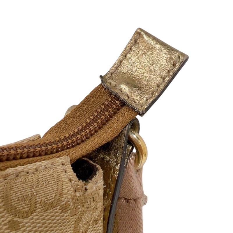 グッチ GUCCI GGキャンバスショルダーバッグ 145857 ゴールド GGキャンバス ハンドバッグ ユニセックス 中古