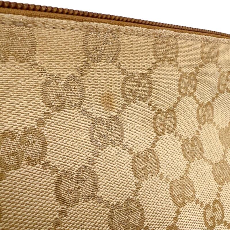 グッチ GUCCI GGキャンバスショルダーバッグ 145857 ゴールド GGキャンバス ハンドバッグ ユニセックス 中古