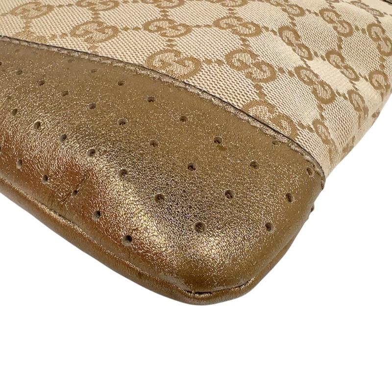 グッチ GUCCI GGキャンバスショルダーバッグ 145857 ゴールド GGキャンバス ハンドバッグ ユニセックス 中古