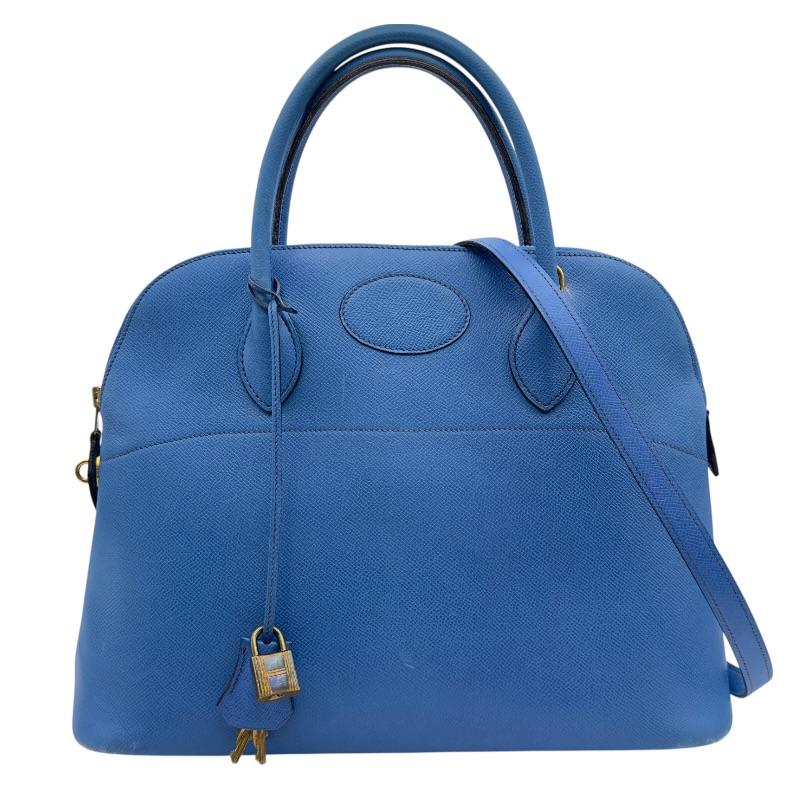 HERMES（エルメス） ボリード35 〇U刻 ブルーフランス ゴールド金具