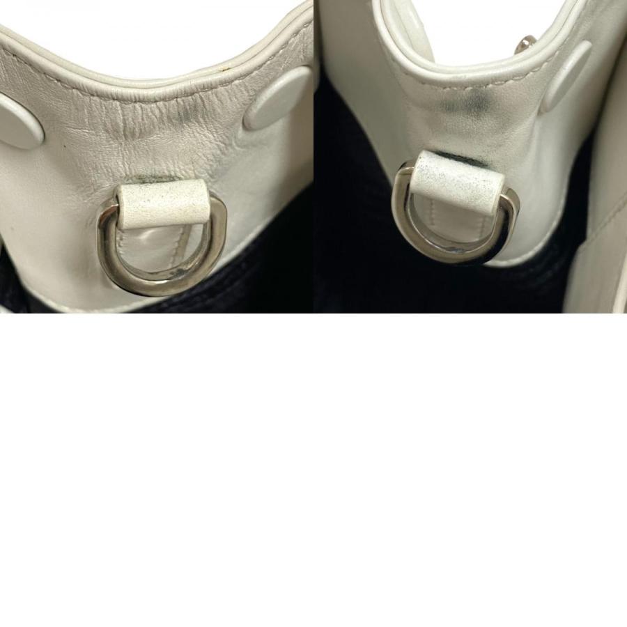 PRADA（プラダ） ダイアグラム ハンドバッグ 1BA165 ホワイト カーフ 