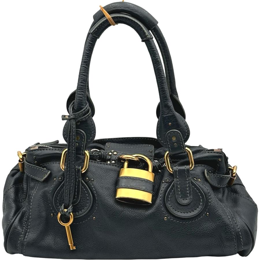 ☆超美品☆ Chloé クロエ パディントン レザーハンドバッグ Chloe（クロエ） パディントン グレー レザー ハンドバッグ レディース