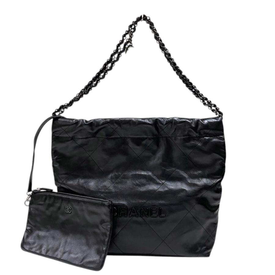 シャネル CHANEL CHANEL22 スモールバッグ AS3260 ブラック ゴールド金具 シャイニーカーフ レディース ショルダーバッグ CHANEL（シャネル） CHANEL CHANEL22 スモールバッグ AS3260 ブラック