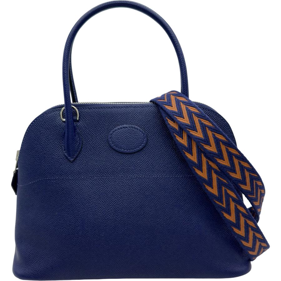 HERMES（エルメス） ボリード27 D刻 ブルーアンクル/シルバー金具