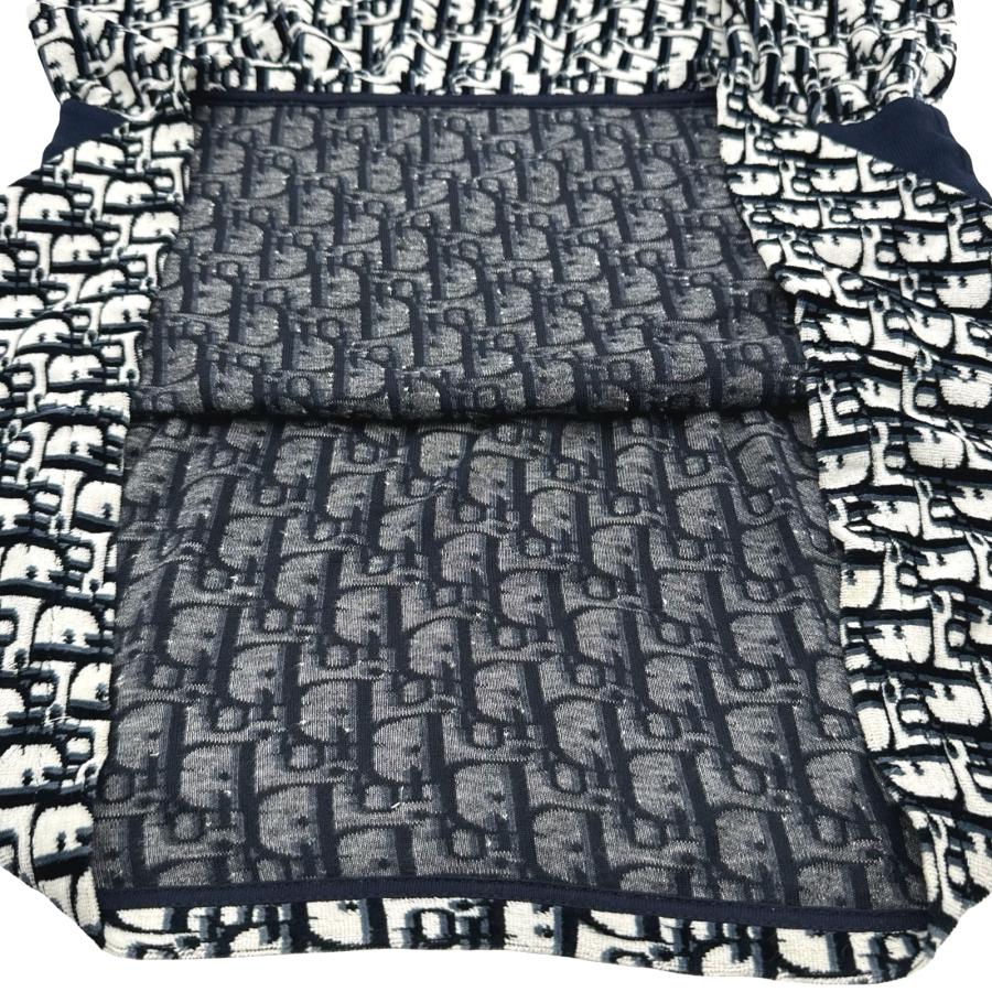 クリスチャン・ディオール Christian Dior オブリーク総柄フリースショートドレス 123R02A4022 ネイビー コットン ワンピース 中古の画像