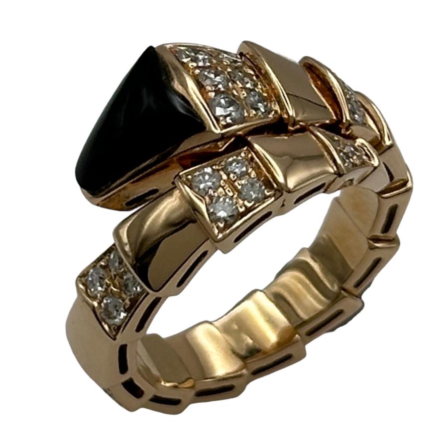 BVLGARI（ブルガリ） セルペンティリング ピンクゴールド 750 オニキス 