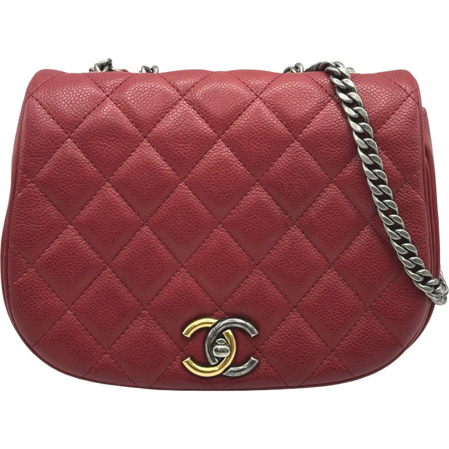 シャネル CHANEL マトラッセチェーンショルダー 23番台 レッド シルバー/ゴールド金具 キャビア レディース ショルダーバッグ CHANEL（シャネル） マトラッセチェーンショルダー 23番台 レッド