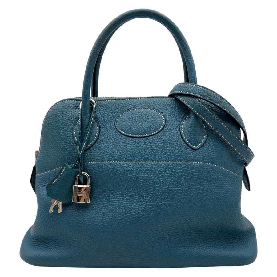 HERMES（エルメス） ボリード31 □P刻 ブルージーン/シルバー金具