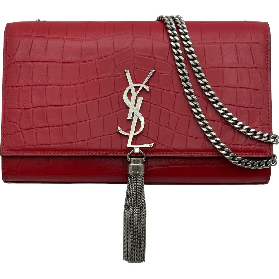 【つむ】サンローラン ケイト クロコ ショルダーバッグ SAINT LAURENT サンローラン ケイト チェーンショルダー 452159 レッド