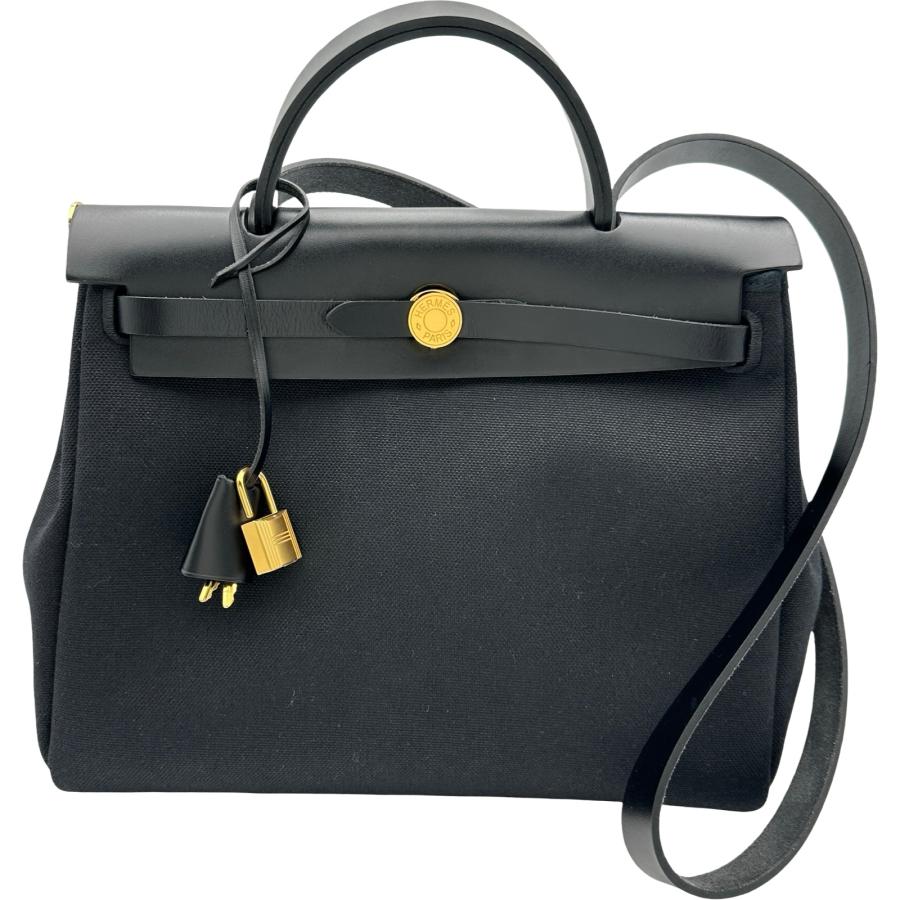 HERMES（エルメス） エールバッグジップPM W刻印 ブラック ゴールド 