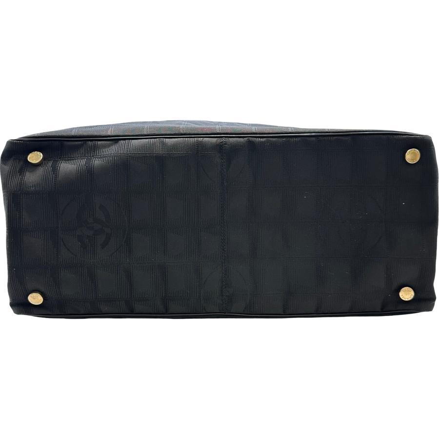 シャネル CHANEL ニュートラベルライントートMM A15991 ブラック ナイロンジャガード トートバッグ レディース 中古の画像