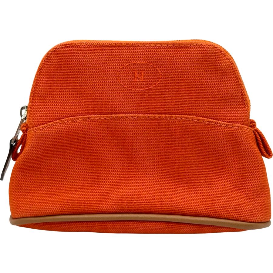 HERMES（エルメス） ボリードポーチ15 オレンジ シルバー金具 トワル
