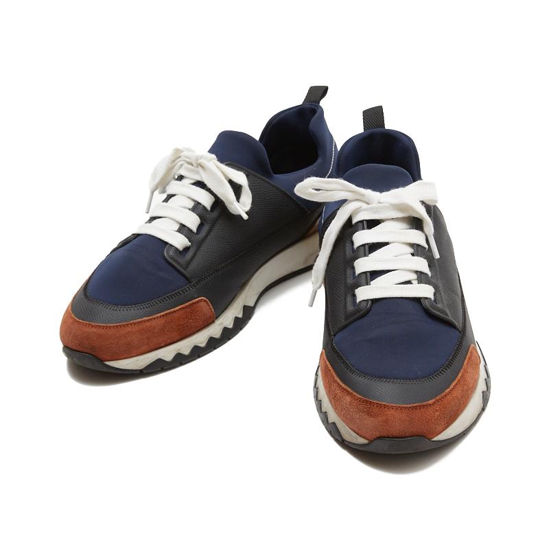 エルメス Hermes スタジアムローカットスニーカー 41 5 Nvy ポリエステル メンズ ネイビー スニーカー メンズ 中古 Okura ヤフーショッピング店 通販 Yahoo ショッピング