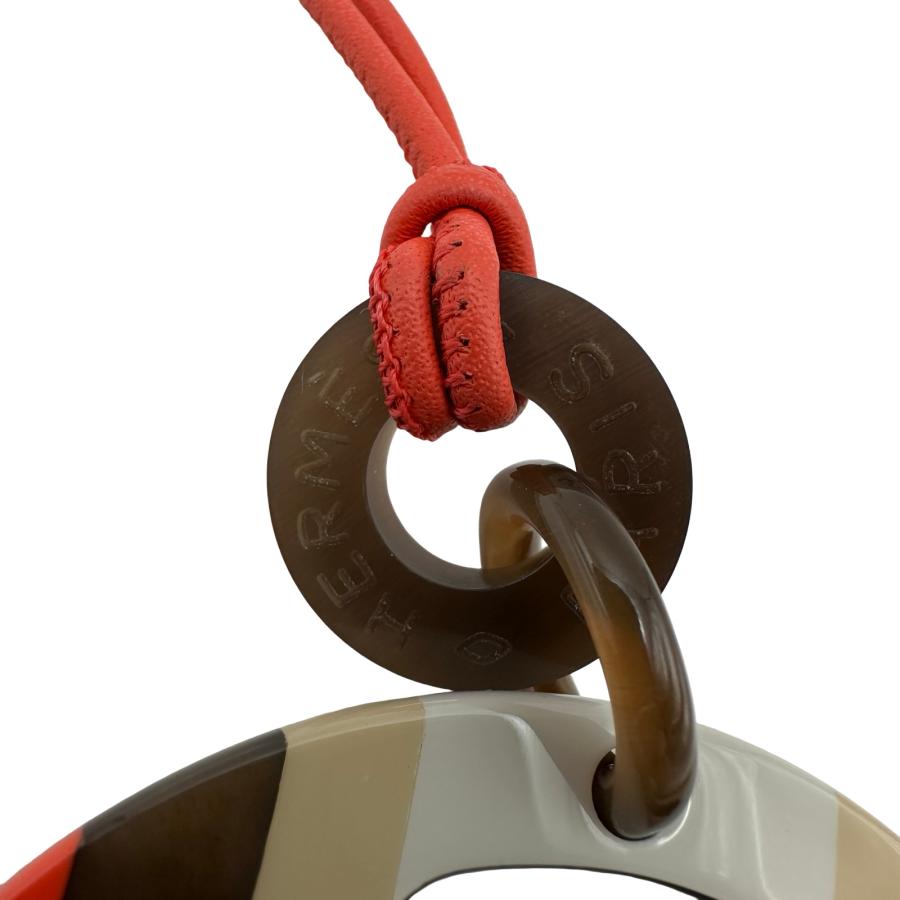 エルメス HERMES Hエキップペンダントネックレス マルチカラー バッファローホーン/レザー アクセサリー 中古_3