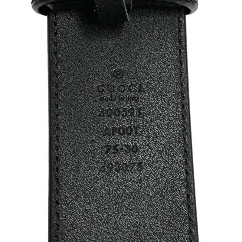 通販の【公式】 グッチ GUCCI ダブルG バックルベルト 75cm 400593 ブラック レザー ベルト メンズ 