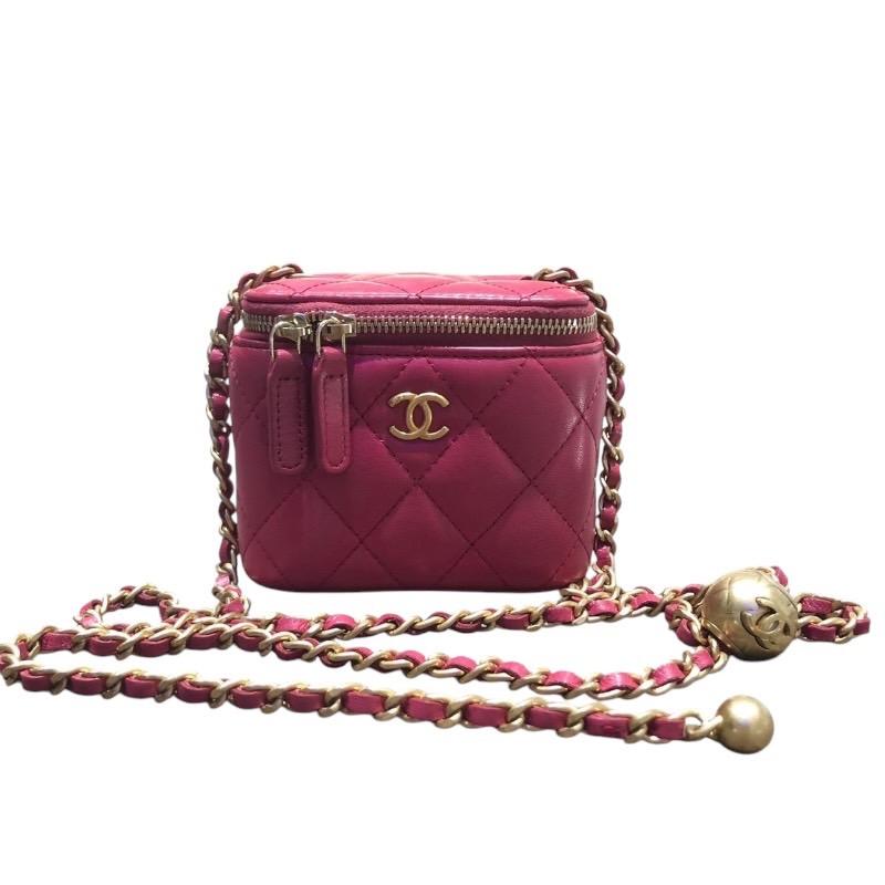 シャネル マトラッセ バニティ チェーンショルダーバッグ パープル AP1447