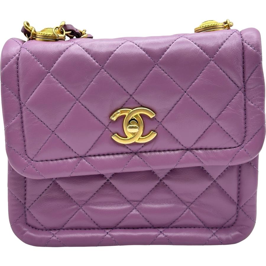 シャネル CHANEL マトラッセフラップバッグ AS2054 30番台 パープル 
