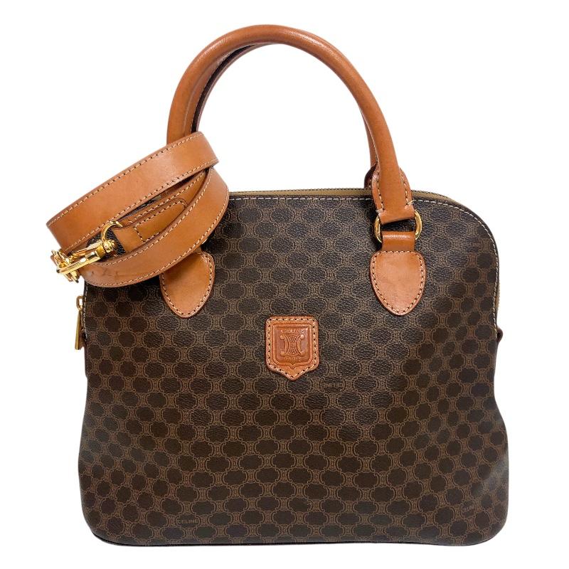 CELINE（セリーヌ） マカダム2WAYバック ブラウン ゴールド金具 PVC 