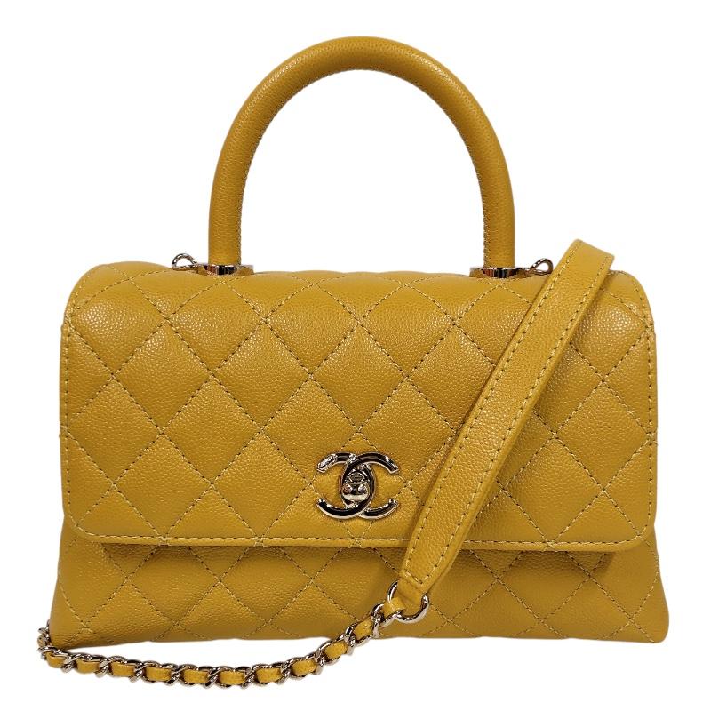 シャネル ココハンドルXS ショルダーバッグ キャビアスキン A92990 イエロー レディース CHANEL 中古 シャネル 楽天市場】シャネル ココハンドルXS ショルダーバッグ キャビアスキン