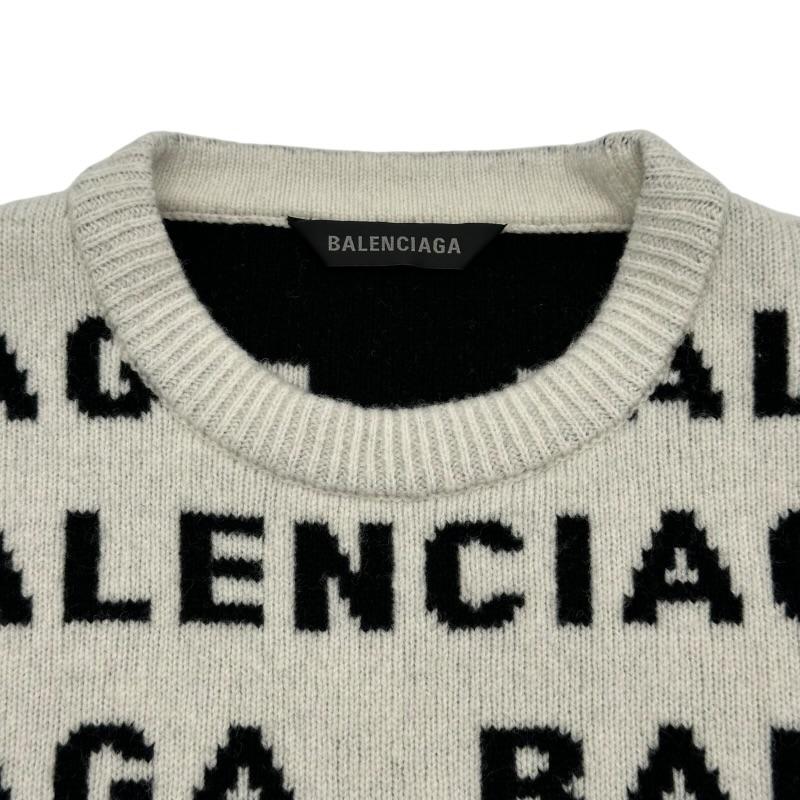 BALENCIAGA バレンシアガ　ロゴ総柄セーター レディースファッション バレンシアガ BALENCIAGA ロゴ総柄長袖ニット
