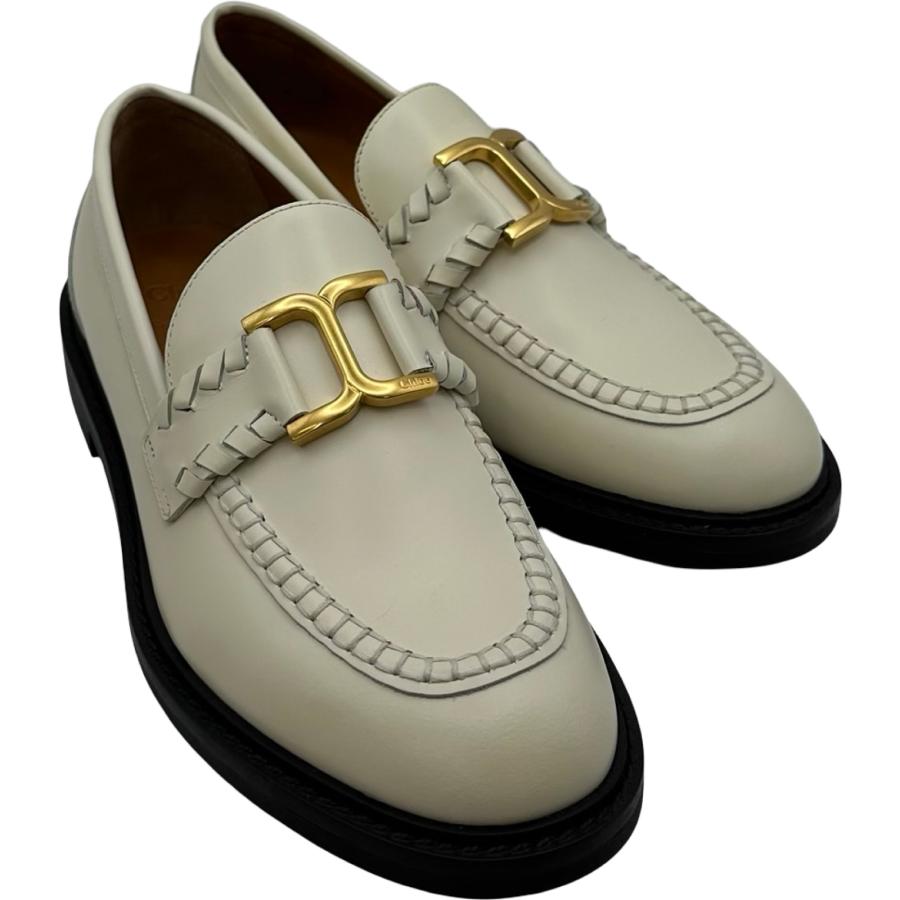 Chloe（クロエ） Chloe FLATS レザーローファー クリーム レザー 