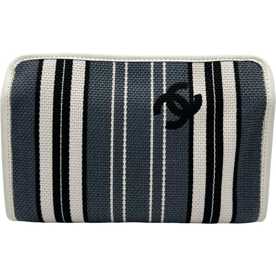 CHANEL シャネル ココマーク レザー ポーチ ブラック レディース CHANEL（シャネル） ココマークポーチ ブルー/ブラック/ホワイト
