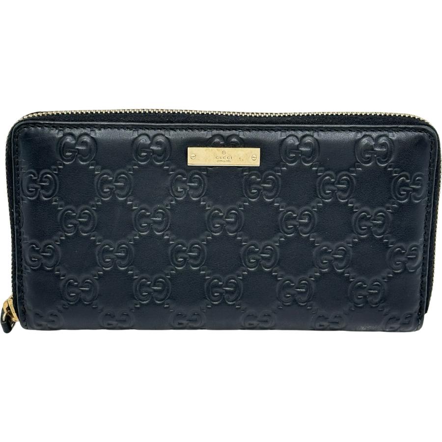 GUCCI（グッチ） グッチシマラウンドファスナー長財布 112724 ブラック 