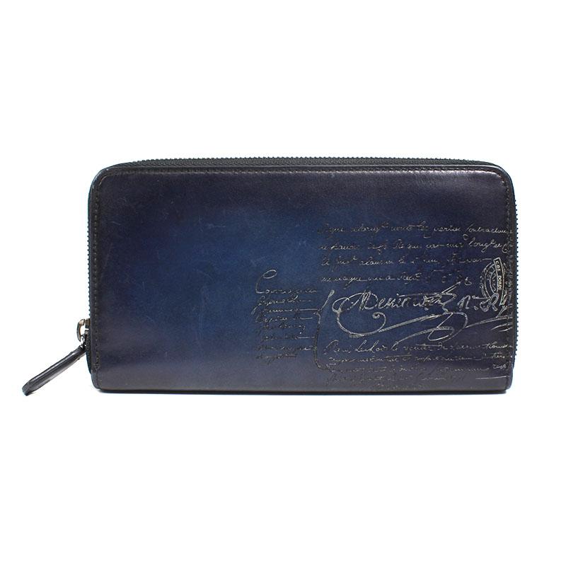 ベルルッティ Berluti ラウンドファスナー長財布 レザー ネイビー ジップウォレット メンズ 中古 Okura ヤフーショッピング店 通販 Yahoo ショッピング