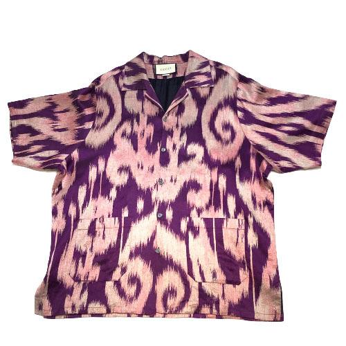 大人気 グッチ 中古 メンズ 半袖シャツ その他 パープル ピンク ss ジャガードシャツ Gucci グッチ 半袖シャツ シャツ カジュアル シャツ Www Solidarite Numerique Fr