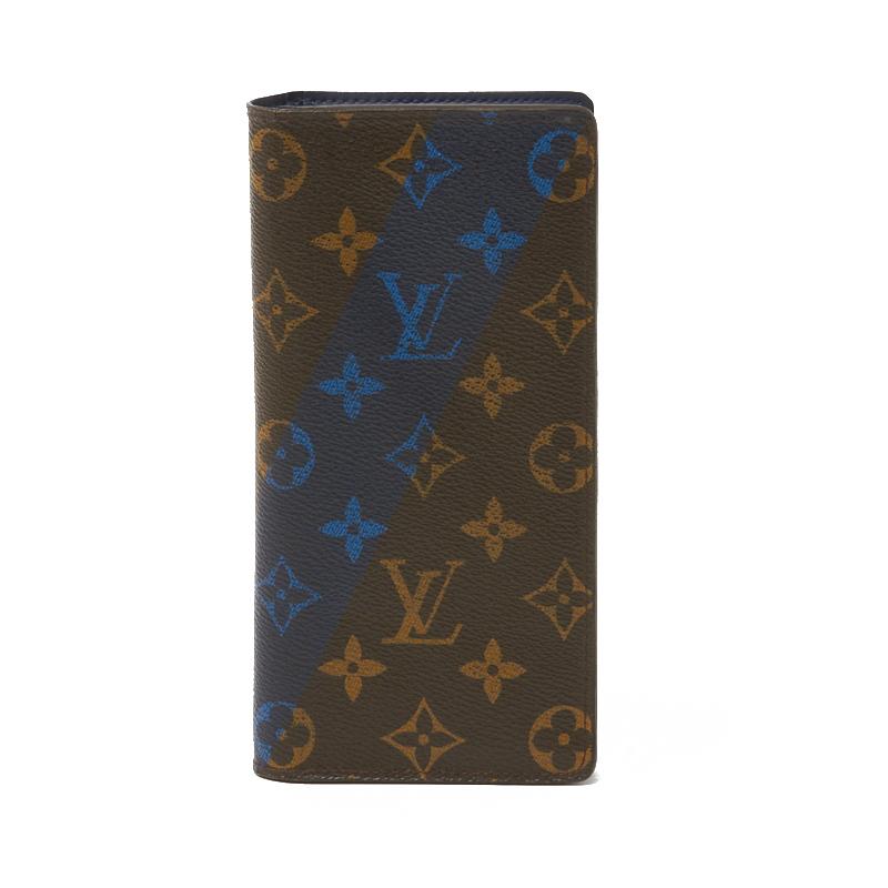 ルイ ヴィトン Louis Vuitton ポルトフォイユ ブラザ M モノグラム ブラウン ブルー 二つ折り財布 メンズ 中古 Okura ヤフーショッピング店 通販 Yahoo ショッピング