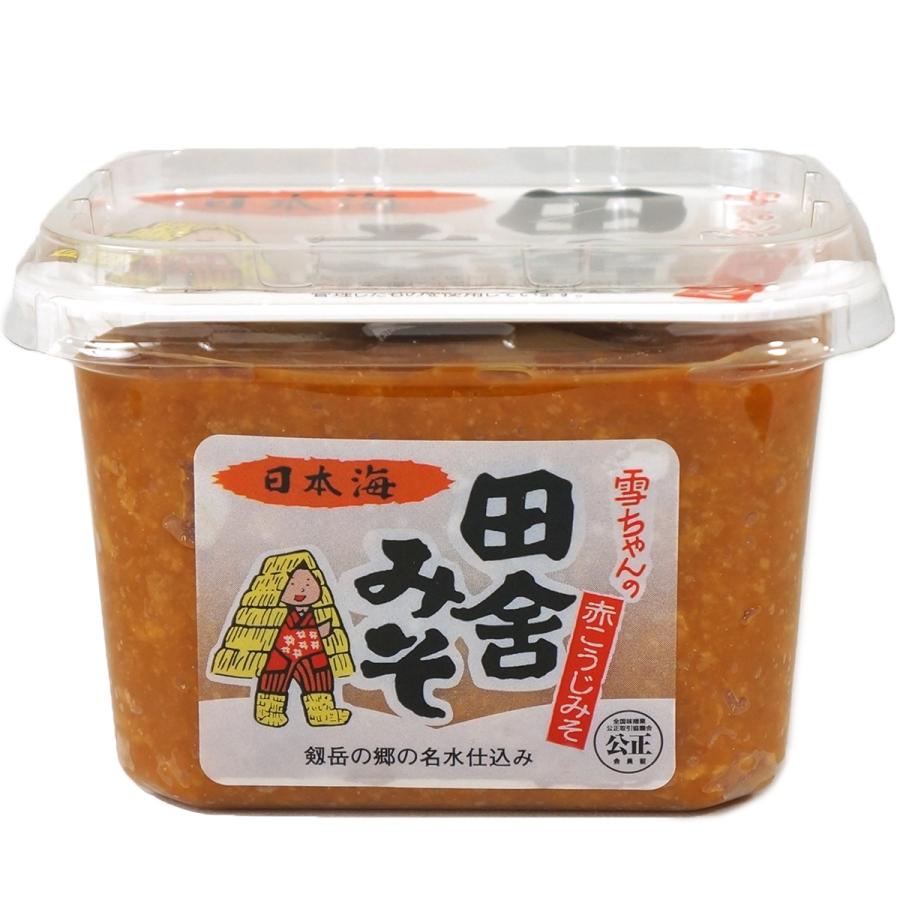 日本海味噌 雪ちゃんの田舎みそ 500gカップ入り赤こうじ味噌 富山県
