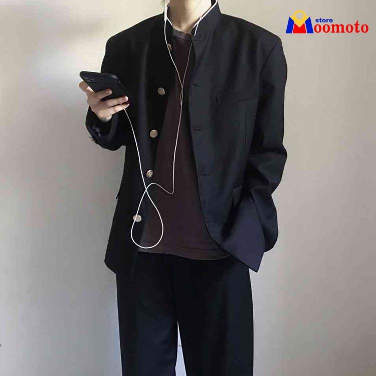 学ラン 制服 詰襟 スラックス 上下セット ブレザー 中学生 ラウンド襟