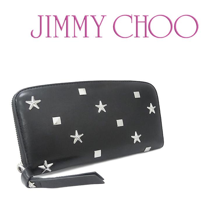 送料無料 美品】 ジミーチュウ JIMMY CHOO ラウンドファスナー長財布