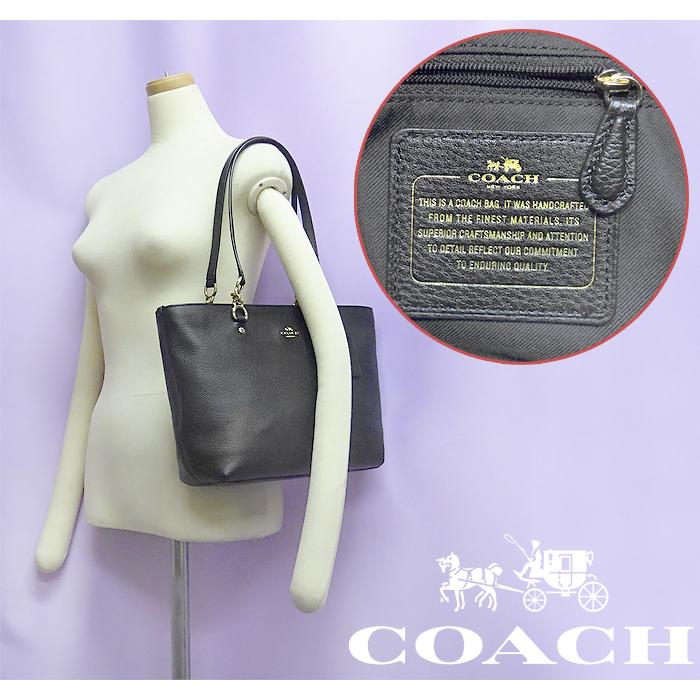 【超美品 ほぼ未使用】 コーチ COACH ハンドバッグ ショルダートートバッグ 鞄 レザー ブラック 黒 ゴールド レディース 小さめ シンプル｜oomoto122｜10