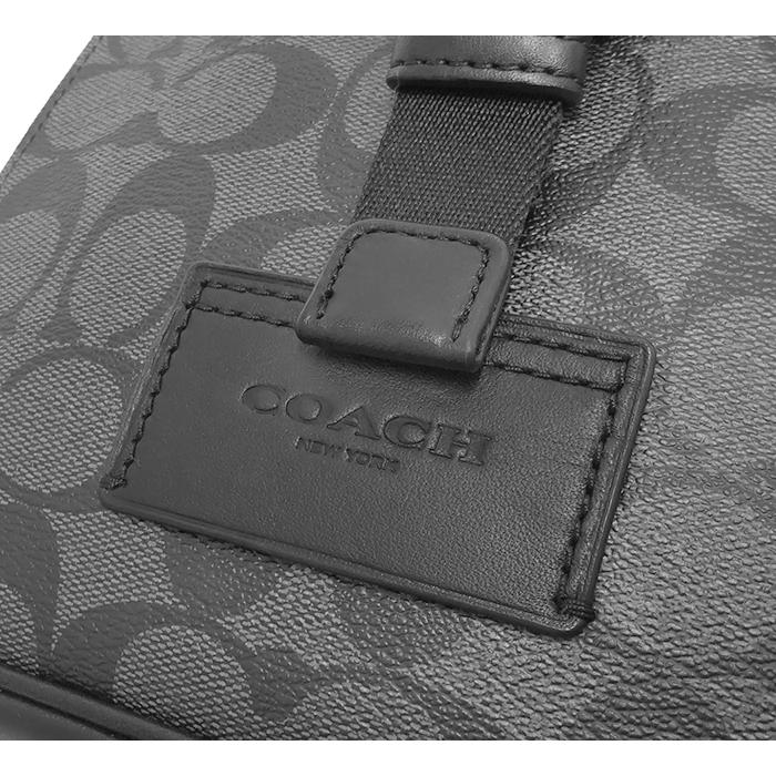 【超美品】 コーチ COACH ボディバッグ ショルダーバッグ スリングバッグ 鞄 シグネチャー レザー 本革 ブラック グレー シリアル有 軽い | COACH | 03