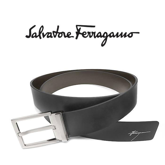 Ferragamo フィラガモ レザー ベルト 男女兼用 シルバー バックル新品 Ferragamo フィラガモ レザー ベルト 男女兼用 シルバー バックル新品